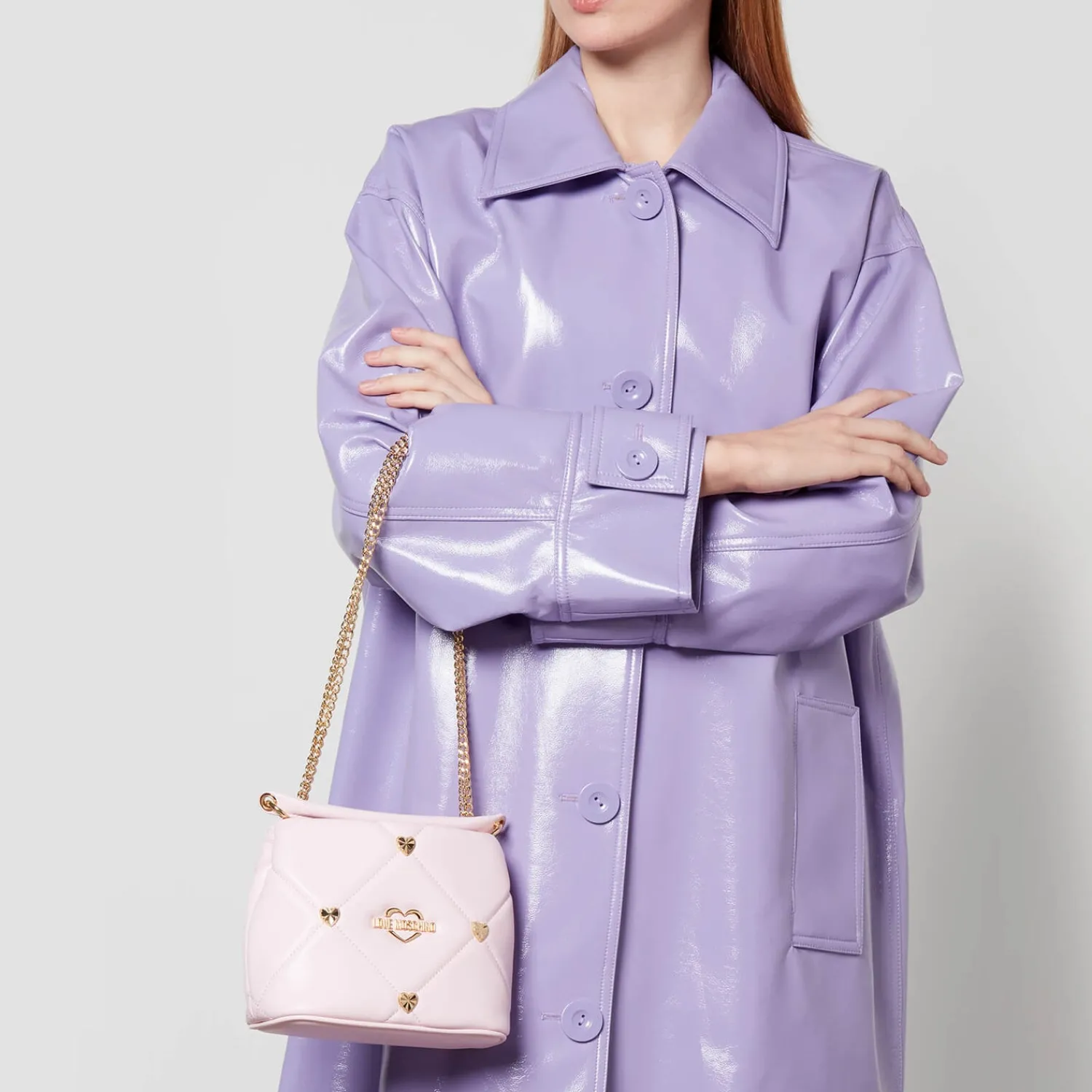 Crossbody Bags*Love Moschino Borsa Heart Studs Faux Leather Bag