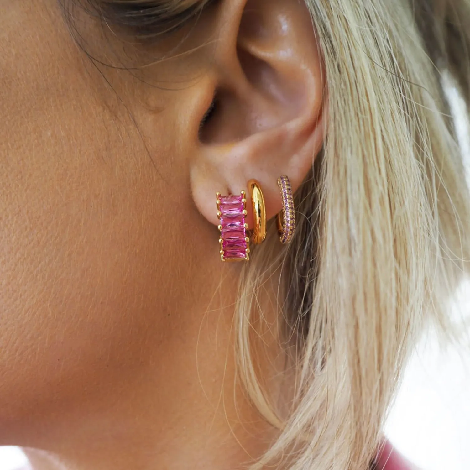 Jewellery Sets*Luv AJ Ballier Huggies Gold-Plated Crystal Earrings