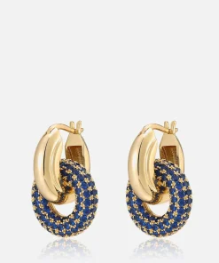 Earrings*Luv AJ Gold-Plated Cubic Zirconia Hoop Earrings