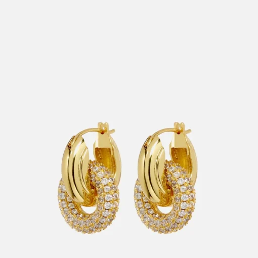 Earrings*Luv AJ Gold-Plated Cubic Zirconia Hoop Earrings
