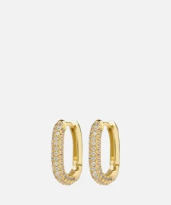 Earrings*Luv AJ Pave Chain Gold-Plated Crystals Earrings