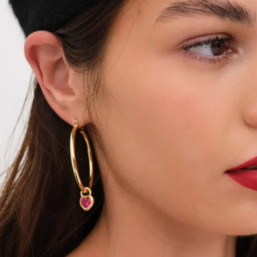 Jewellery Sets*Luv AJ X For Love And Lemons Heart Gold-Plated Hoop Earrings