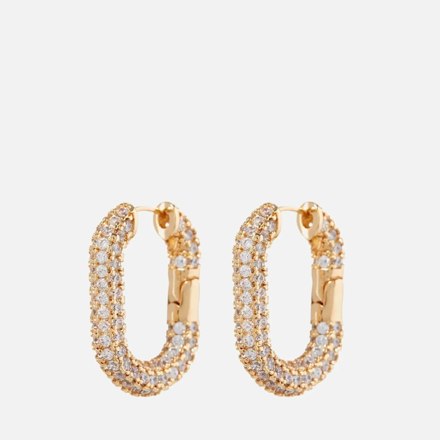 Earrings*Luv AJ Xl Pave Chain Gold-Plated Crystals Earrings