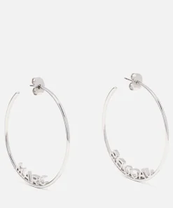 Earrings*Marc Jacobs Oversized The Monogram Silver-Tone Hoops
