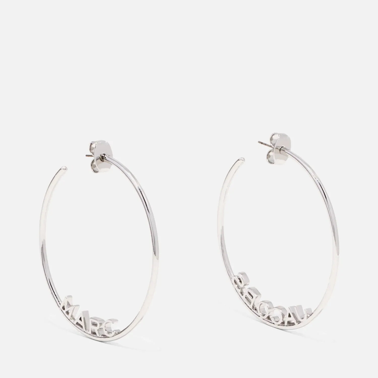 Earrings*Marc Jacobs Oversized The Monogram Silver-Tone Hoops