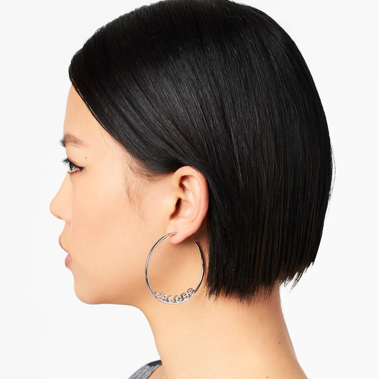 Earrings*Marc Jacobs Oversized The Monogram Silver-Tone Hoops