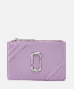 Purses And Cardholders*Marc Jacobs The Glam Shot Logo-Detailed Leather Wallet Regal Orchid