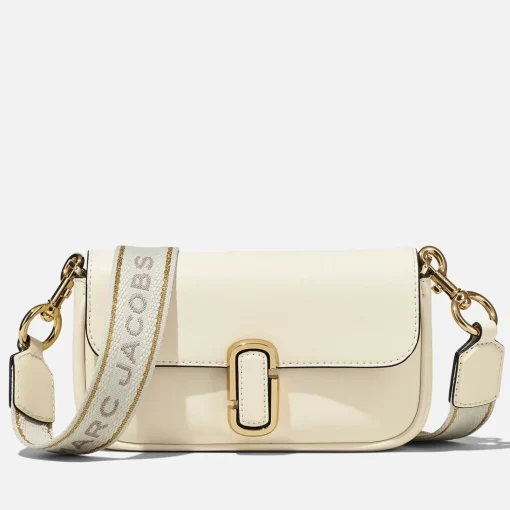 Mini Bags*Marc Jacobs The J Marc Mini Leather Shoulder Bag Cloud White