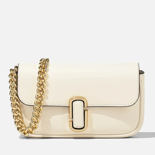 Mini Bags*Marc Jacobs The J Marc Mini Leather Shoulder Bag Cloud White