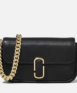 Mini Bags*Marc Jacobs The J Marc Mini Leather Shoulder Bag Black