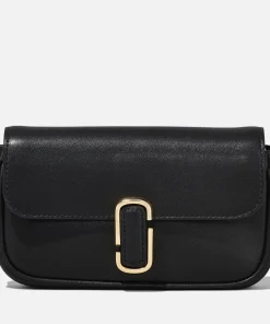 Mini Bags*Marc Jacobs The J Marc Mini Leather Shoulder Bag Black