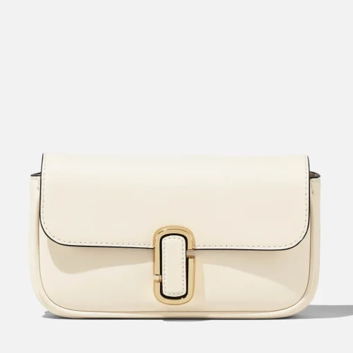 Mini Bags*Marc Jacobs The J Marc Mini Leather Shoulder Bag Cloud White