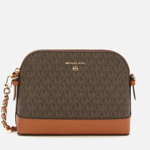 Crossbody Bags*MICHAEL Michael Kors Women's Jet Set Charm Large Dome Cross Body - Brown/Acorn