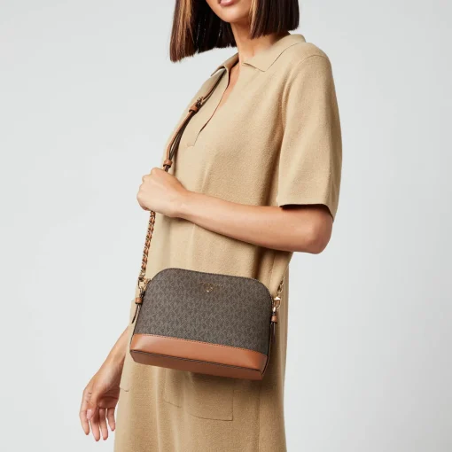 Crossbody Bags*MICHAEL Michael Kors Women's Jet Set Charm Large Dome Cross Body - Brown/Acorn