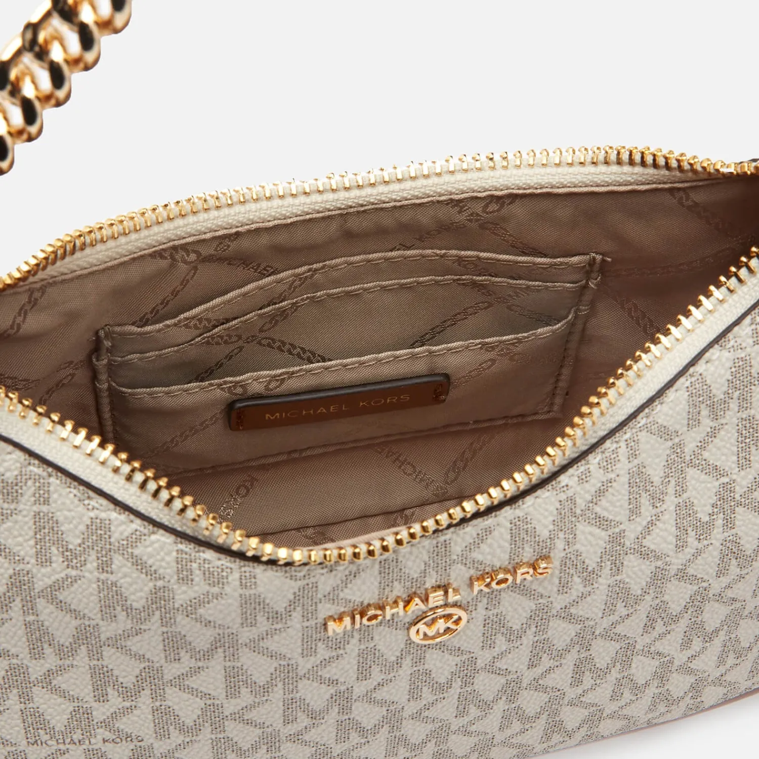 Shoulder Bags*MICHAEL Michael Kors Women's Jet Set Charm Small Chain Pouchette - Vanilla/Acrn