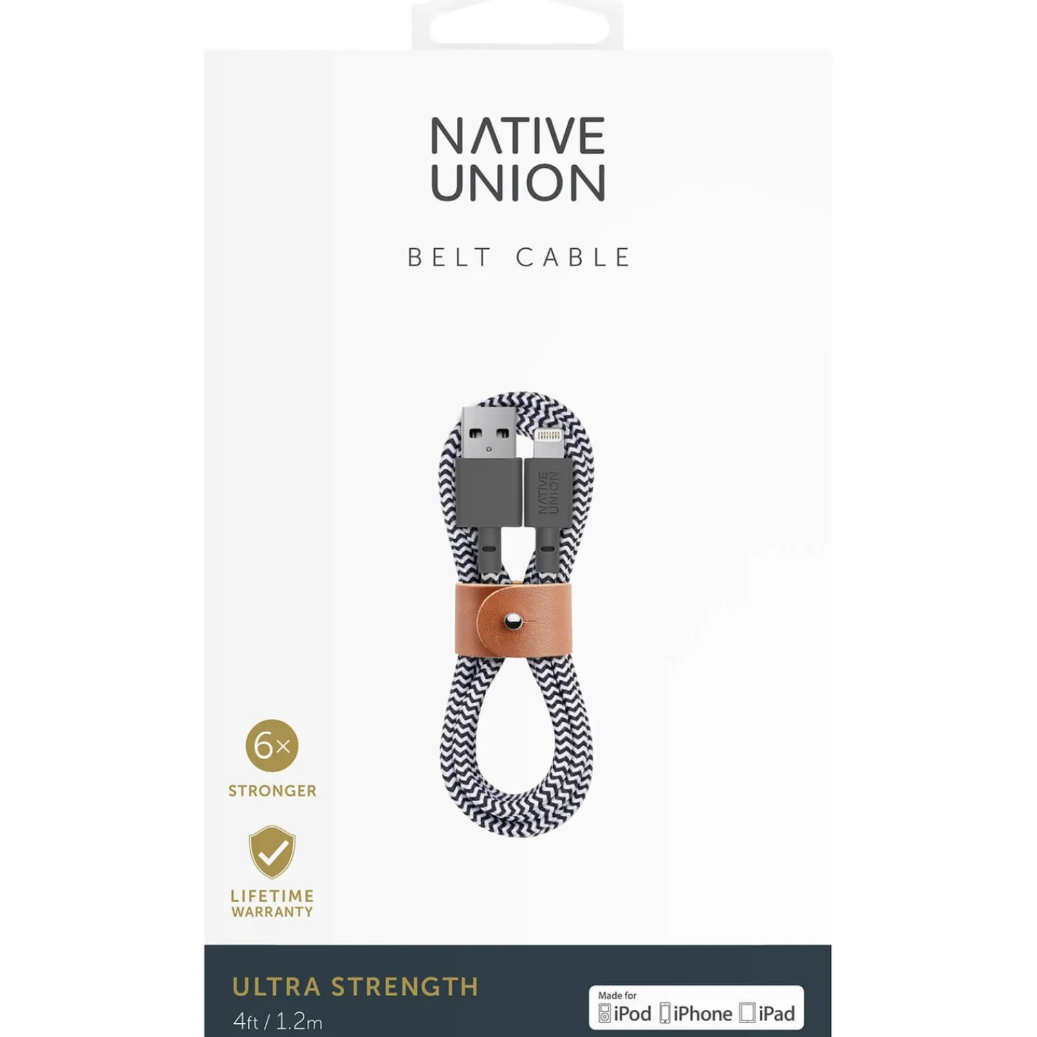 Tech Accessories*Native Union Belt Cable 1.2M - Zebra