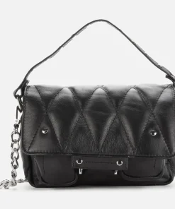 Shoulder Bags*Nunoo Women's Small Honey Silky Padded Shoulder Bag - Black