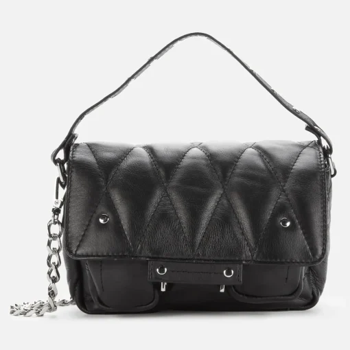 Shoulder Bags*Nunoo Women's Small Honey Silky Padded Shoulder Bag - Black