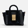 Satchels*3.1 Phillip Lim Pashli Nano Leather-Trimmed Velvet Shoulder Bag Ocean