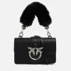 Shoulder Bags*Pinko Love Mini Icon Faux Fur-Trimmed Leather Shoulder Bag