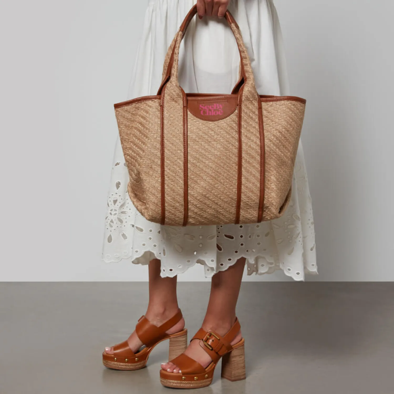 Tote Bags*See By Chloe Laetizia Small Jute Tote Bag