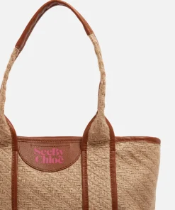 Tote Bags*See By Chloe Laetizia Small Jute Tote Bag