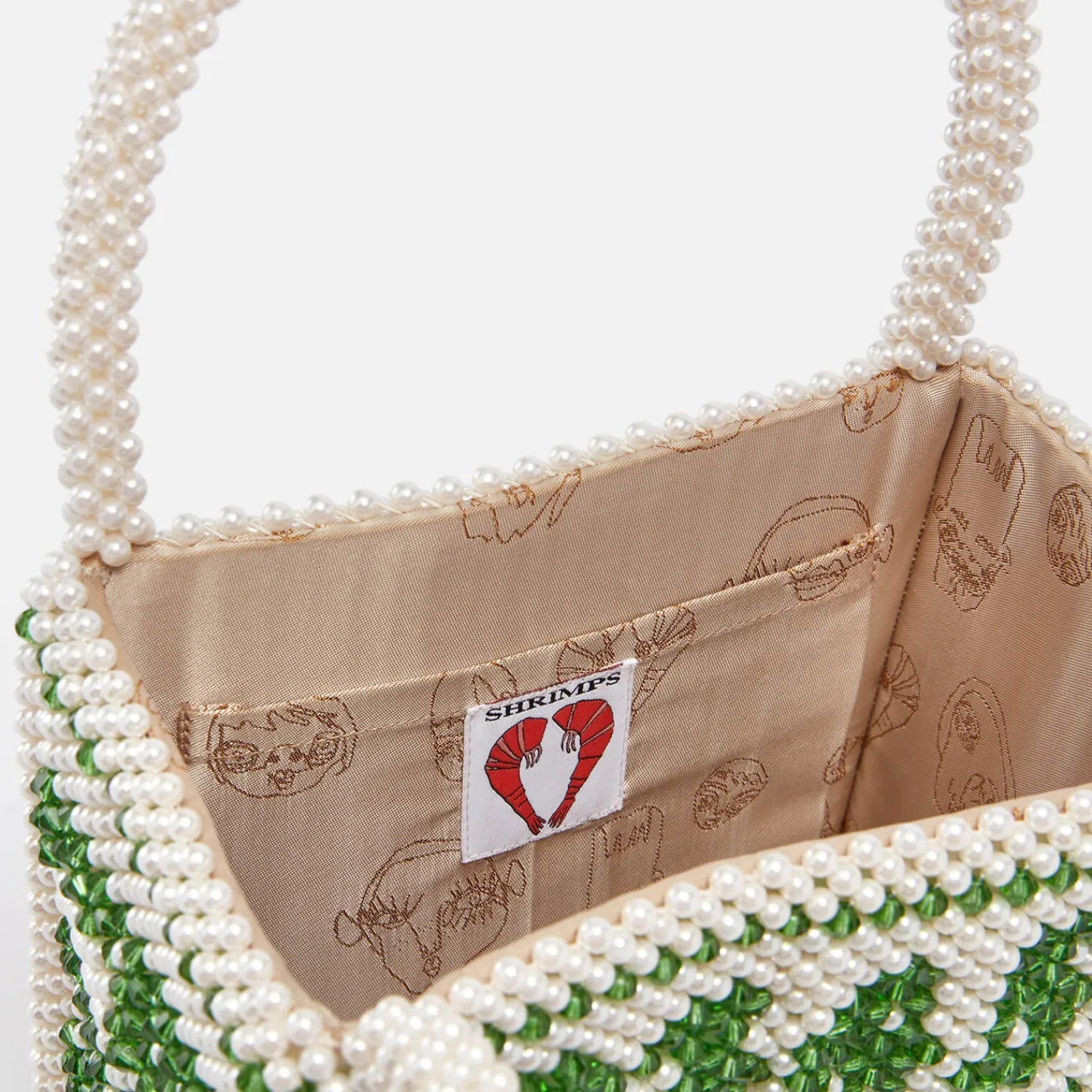 Tote Bags*Shrimps Palma Faux Pearl And Beaded Bag