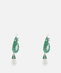 Earrings*Shrimps Silver-Tone Crystal Clip-On Earrings