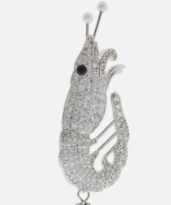 Earrings*Shrimps Women's Shrimp Crystal Earrings - Cream & Silver