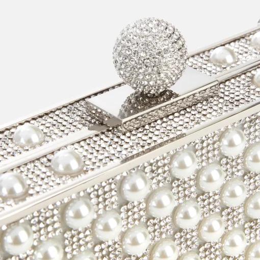 Clutch Bags*Sophia Webster Women's Clara Crystal Box Bag - Silver/Pearl