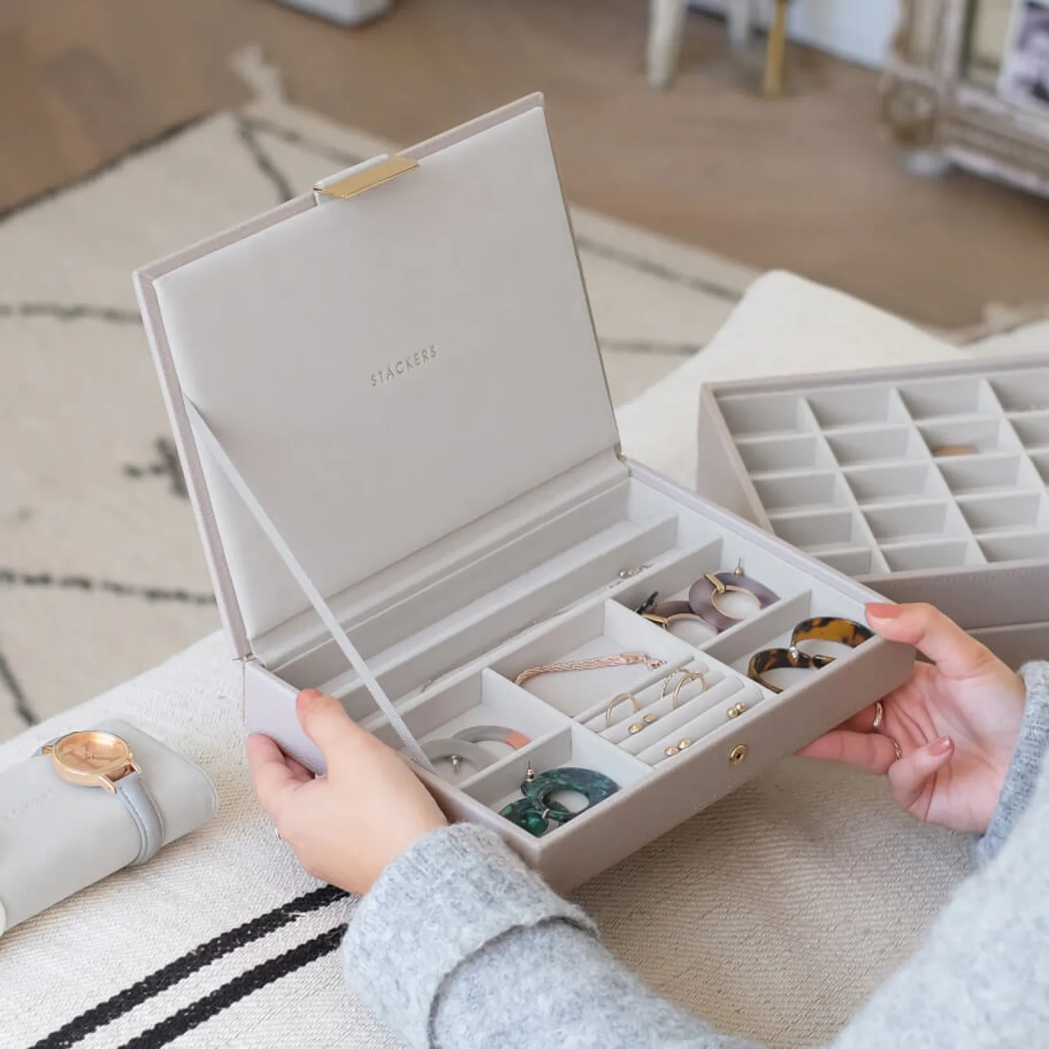 Jewellery Stands & Boxes*Stackers Classic Jewellery Box + Lid - Taupe