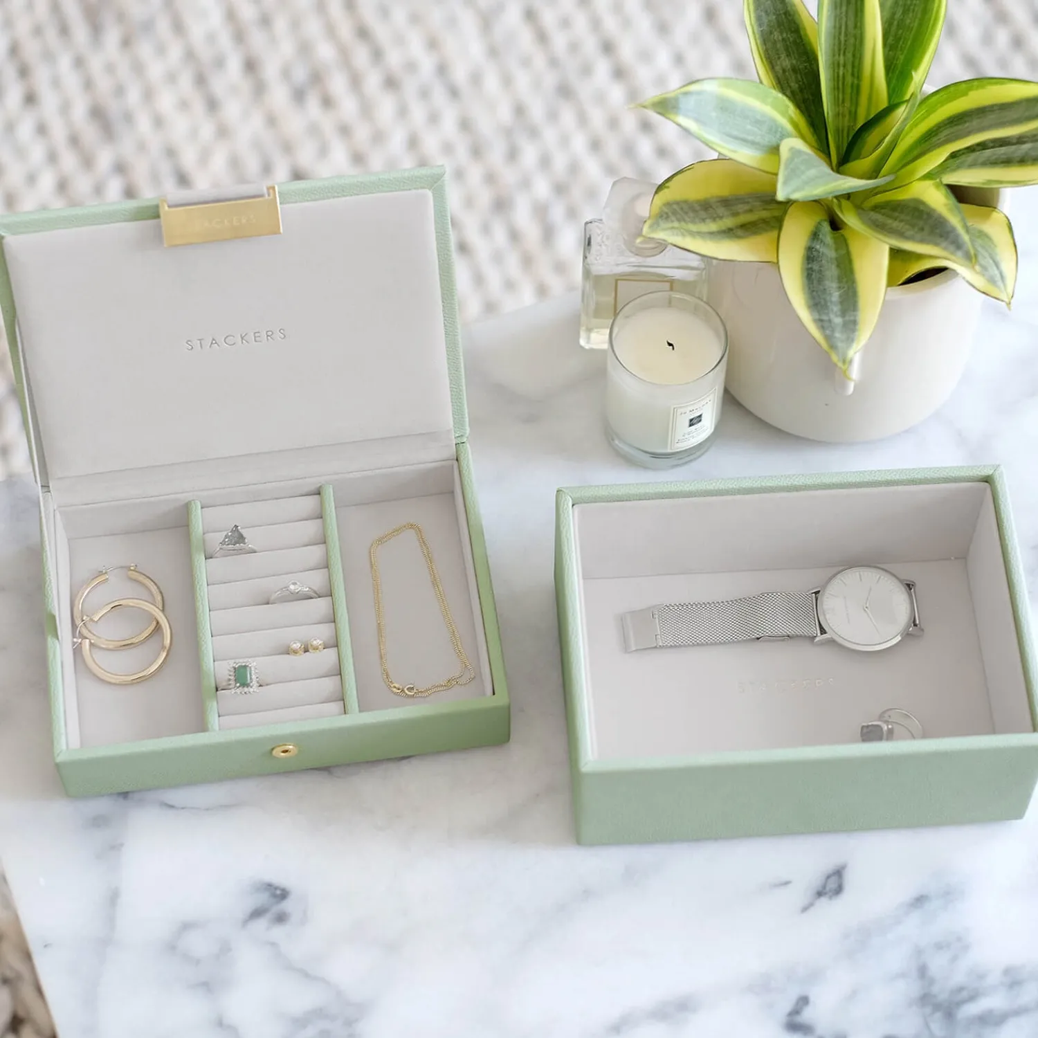 Jewellery Stands & Boxes*Stackers Mini 2 Set Jewellery Box - Sage