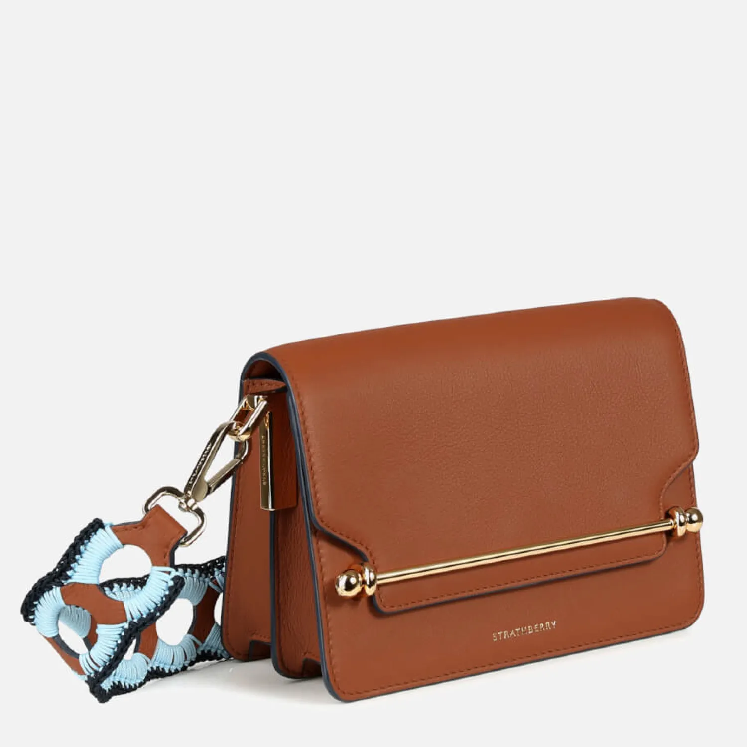 Mini Bags*Strathberry East West Mini Crochet Strap Leather Bag