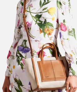 Tote Bags*Ted Baker Aksanna Medium Canvas And Faux Leather Tote Bag