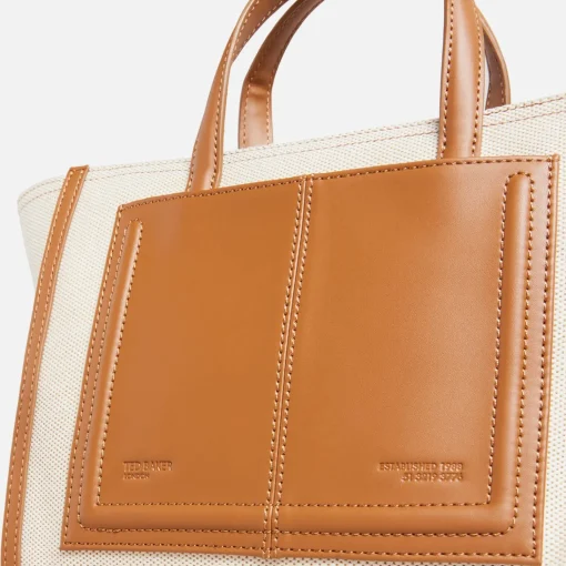 Tote Bags*Ted Baker Aksanna Medium Canvas And Faux Leather Tote Bag