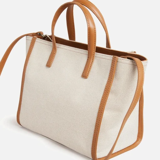 Tote Bags*Ted Baker Aksanna Medium Canvas And Faux Leather Tote Bag