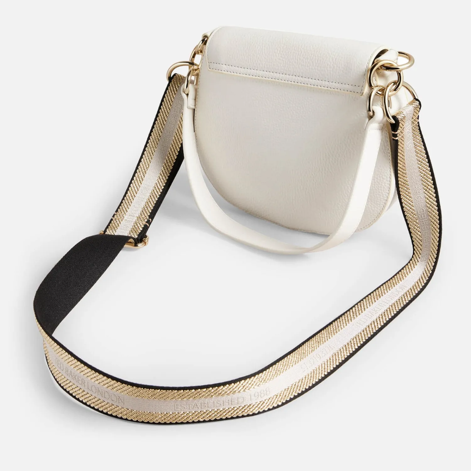 Satchels*Ted Baker Daliai Leather Branded Webbing Satchel Cross Body Bag