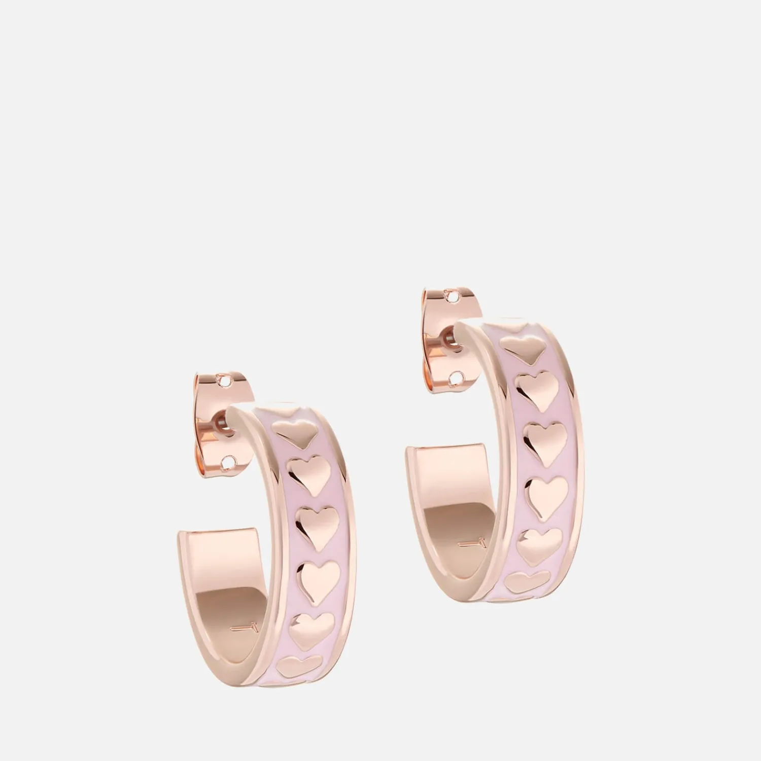 Earrings*Ted Baker Emrie Heart Rose Gold-Tone Hoop Earrings