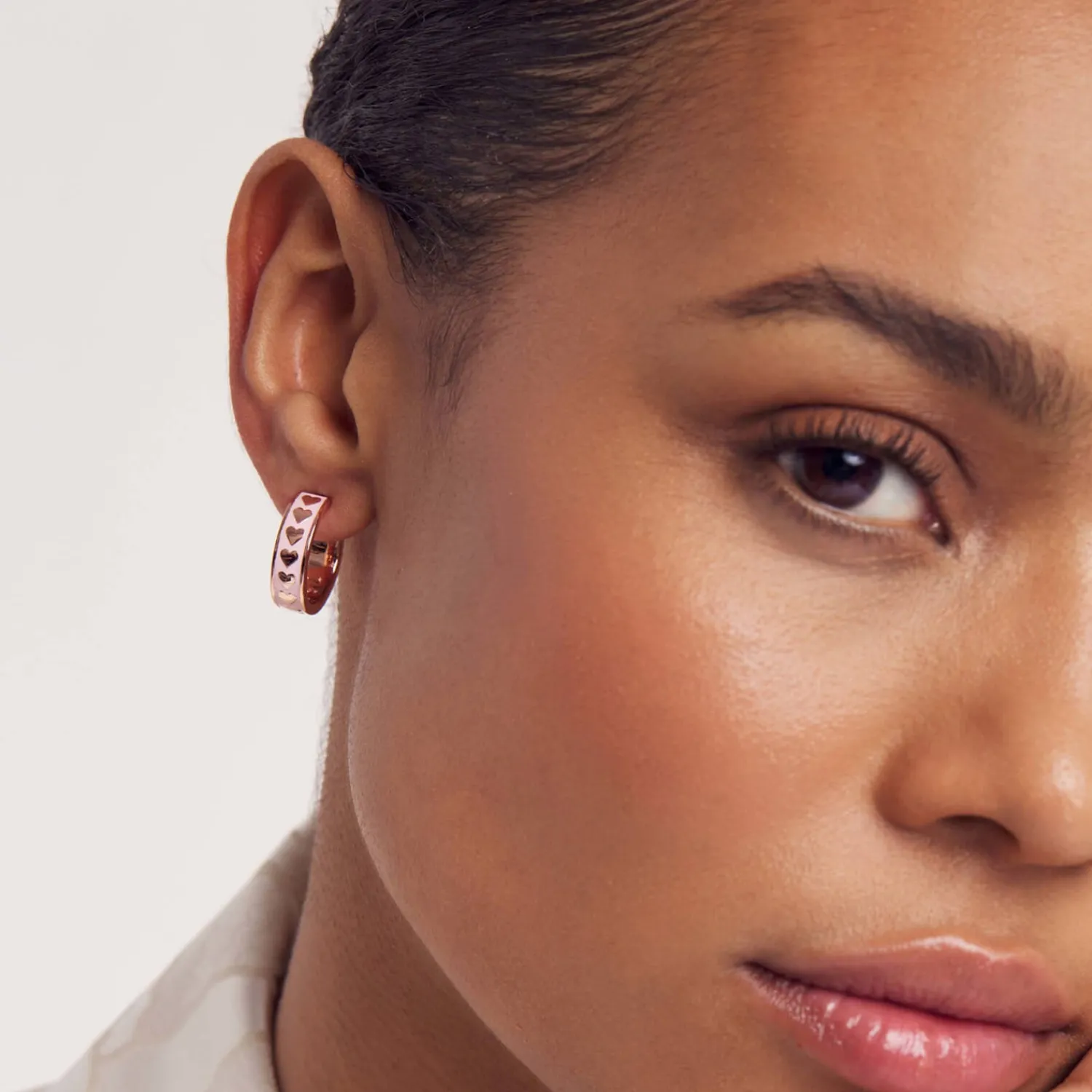 Earrings*Ted Baker Emrie Heart Rose Gold-Tone Hoop Earrings