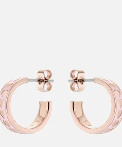 Earrings*Ted Baker Emrie Heart Rose Gold-Tone Hoop Earrings