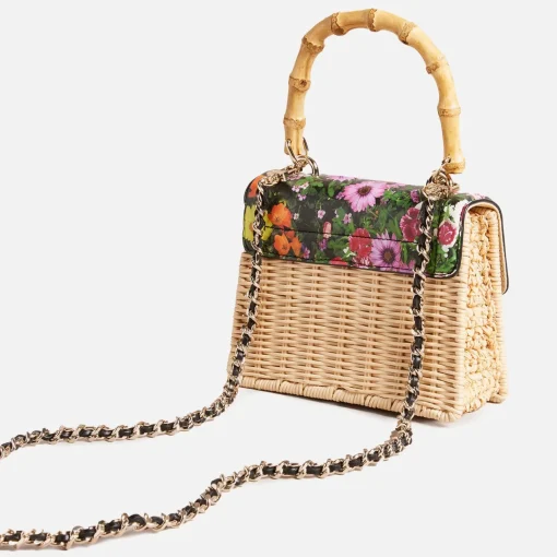 Mini Bags*Ted Baker Jaysisa Mini Floral-Print Rattan Bag