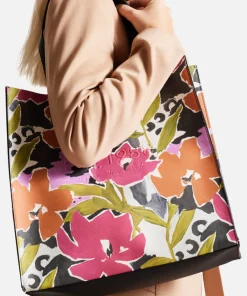 Tote Bags*Ted Baker Malicon Large Floral-Print Faux Leather Tote Bag