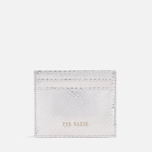 Purses And Cardholders*Ted Baker Silvor Logo-Detailed Snake-Effect Leather Cardholder