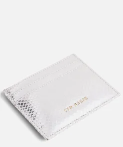 Purses And Cardholders*Ted Baker Silvor Logo-Detailed Snake-Effect Leather Cardholder