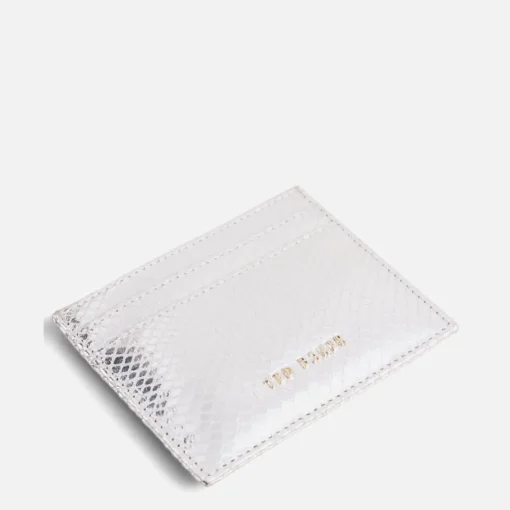 Purses And Cardholders*Ted Baker Silvor Logo-Detailed Snake-Effect Leather Cardholder