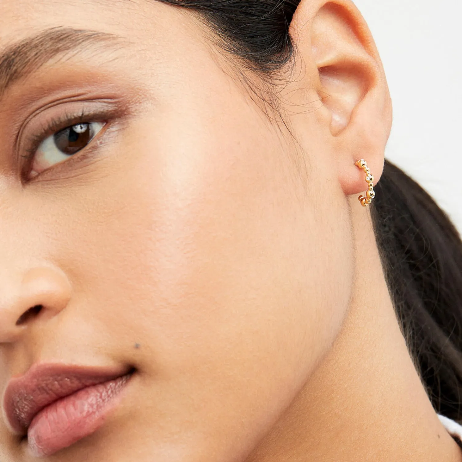 Earrings*Ted Baker Women's Belsini: Crystal Small Hoop Earring - Gold Tone/Clear Crystal