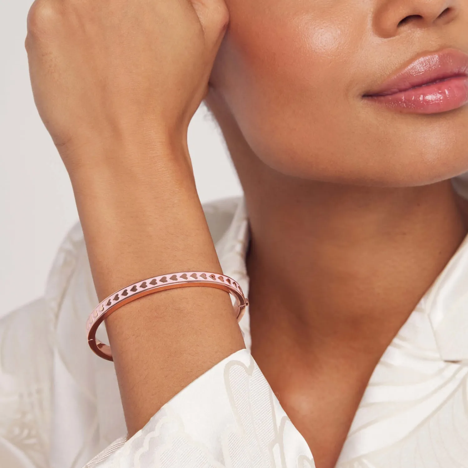 Bracelets & Bangles*Ted Baker Women's Elliee Enamel Heart Bangle - Rose Gold/Pink