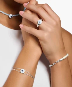 Bracelets & Bangles*THOMAS SABO Charming Flower Silver-Tone Bracelet