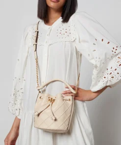 Bucket Bags*Tory Burch Fleming Quilted Leather Bucket Bag