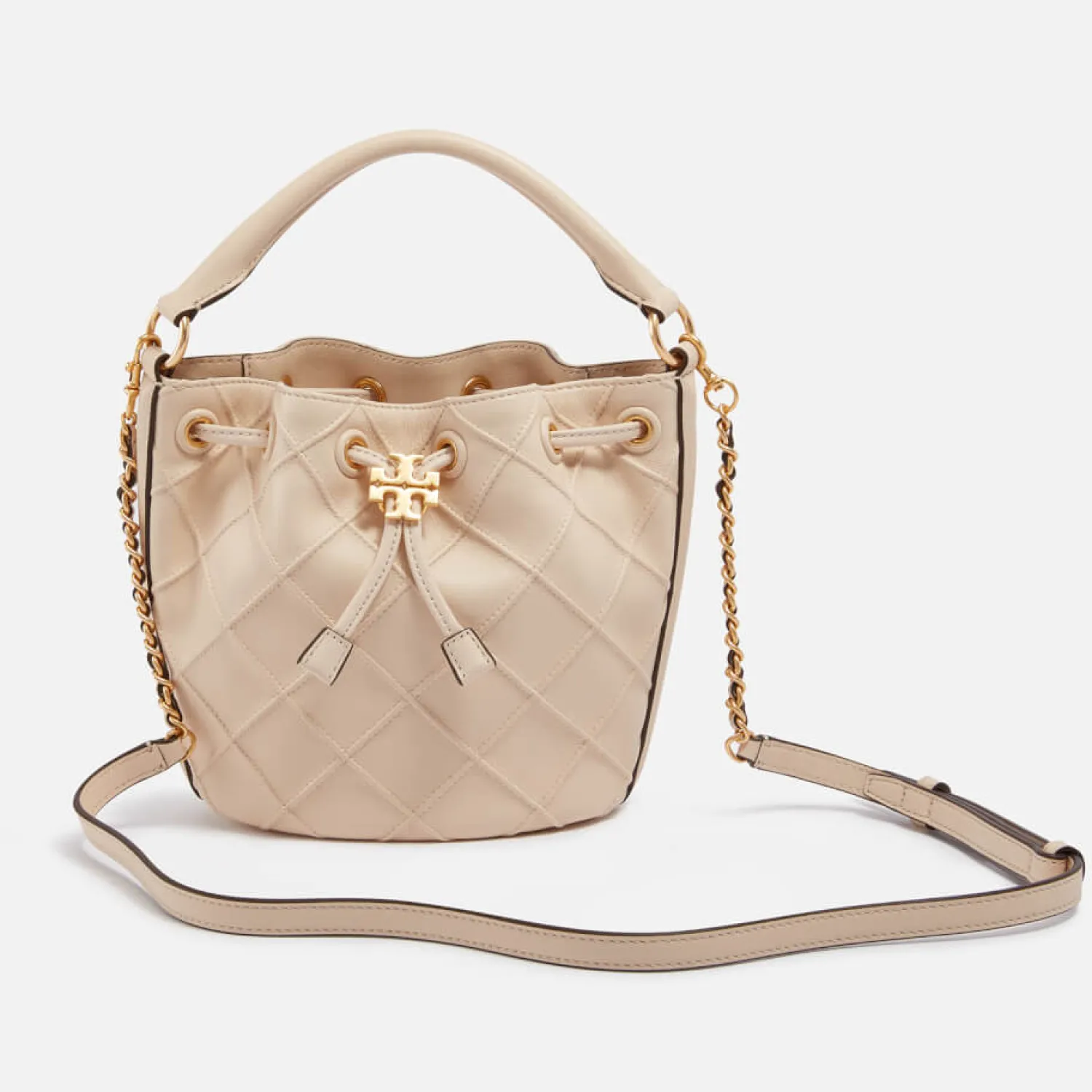 Bucket Bags*Tory Burch Fleming Quilted Leather Bucket Bag